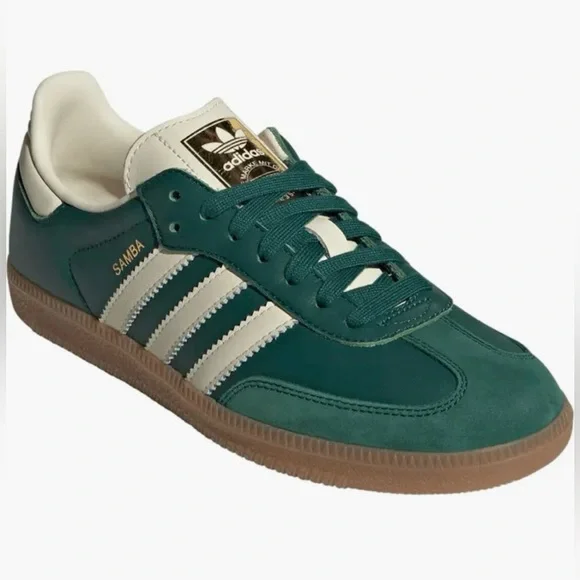 NWT Adidas Samba OG W Collegiate Green Cream White Sneakers Size Women’s 8 - Picture 3 of 16